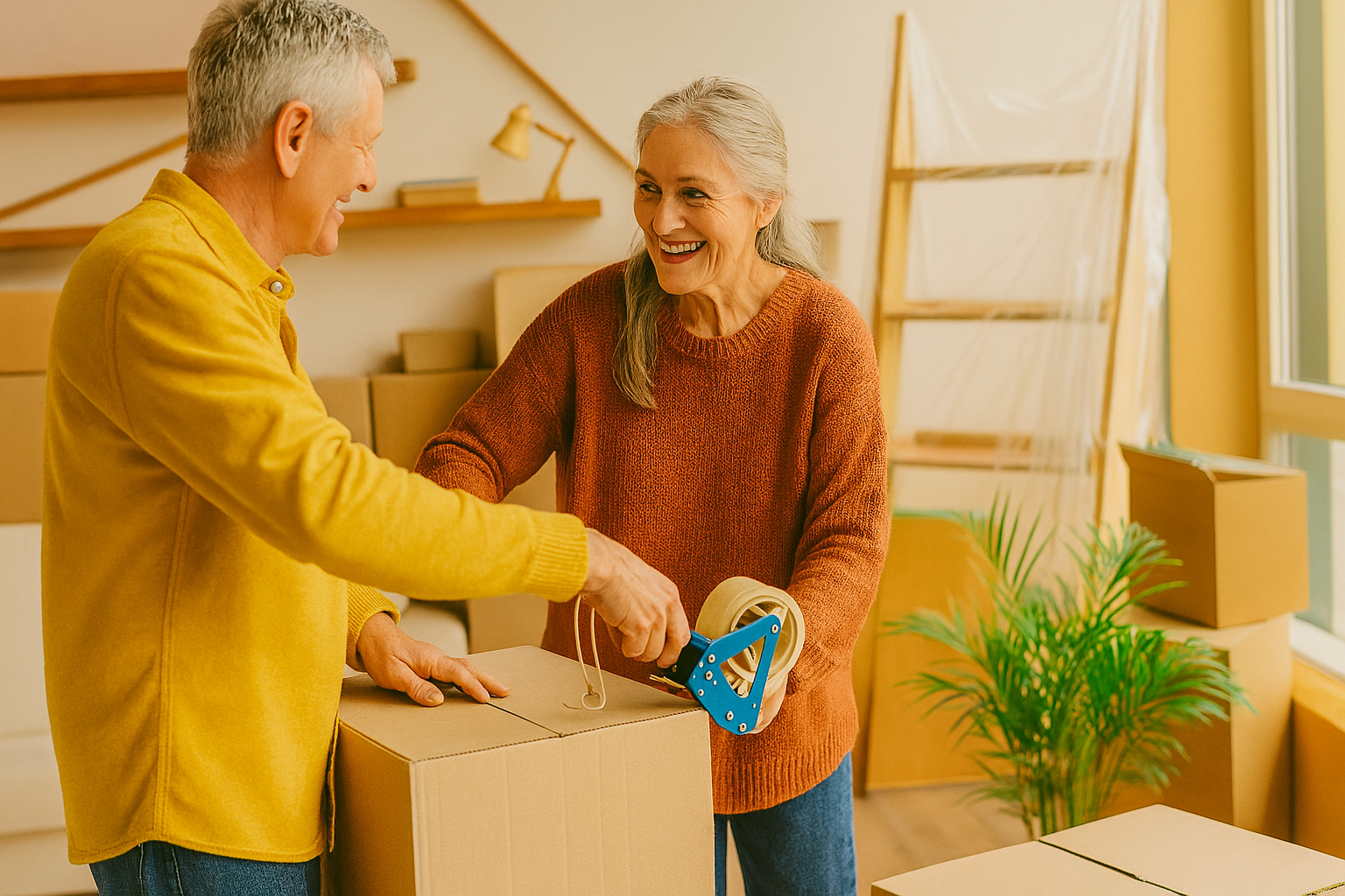 Moving help for seniors packing