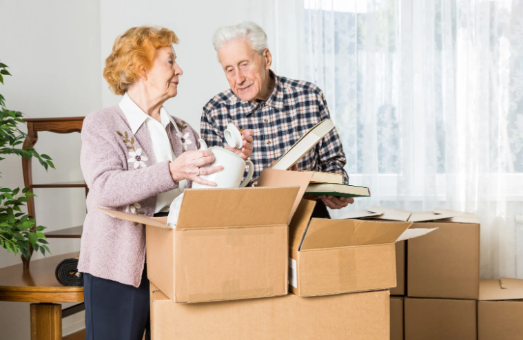Senior Moving Specialists packing belongings