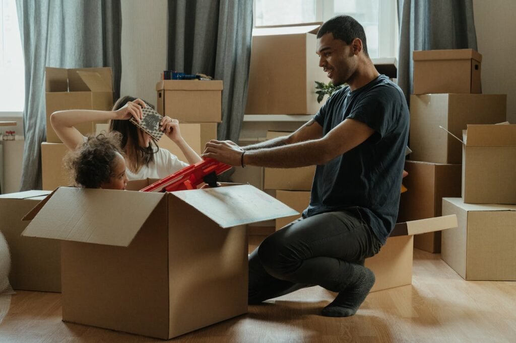 NextPhase specialists helping a senior with unpacking and home setup after a move.