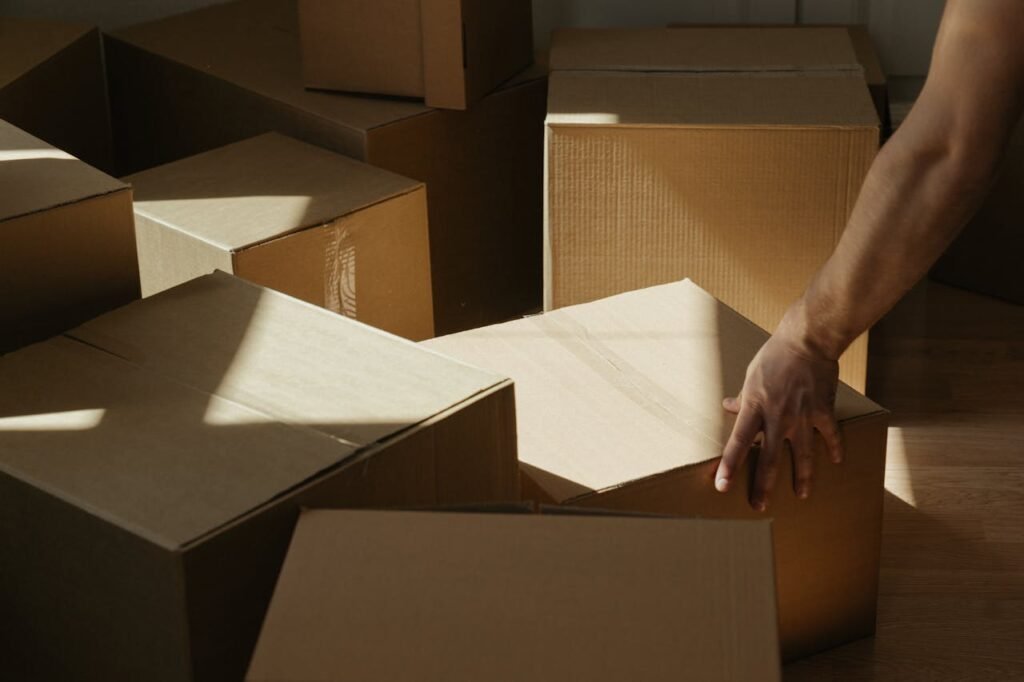 Careful packing of fragile household items for a North Vancouver relocation